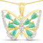 Pendentif en émeraude véritable de 1,90 carat et diamants blancs en argent sterling