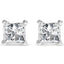 Boucles d'oreilles en diamant taille princesse certifiées AGS 2/5 Cttw en or blanc 14K