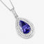 Colgante de Tanzanita y Diamante Blanco de 2.56 Quilates en Oro Blanco de 14K