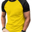 Men's Plus Size Round Neck Contrast T-Shirt