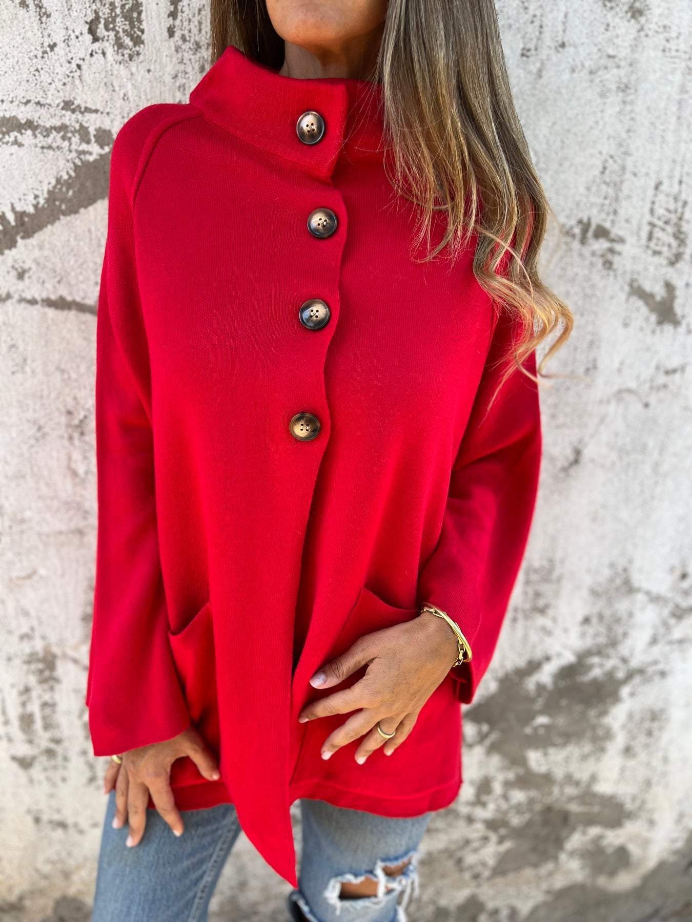 Elegant Single Breasted Knitted Wrap Coat for Women