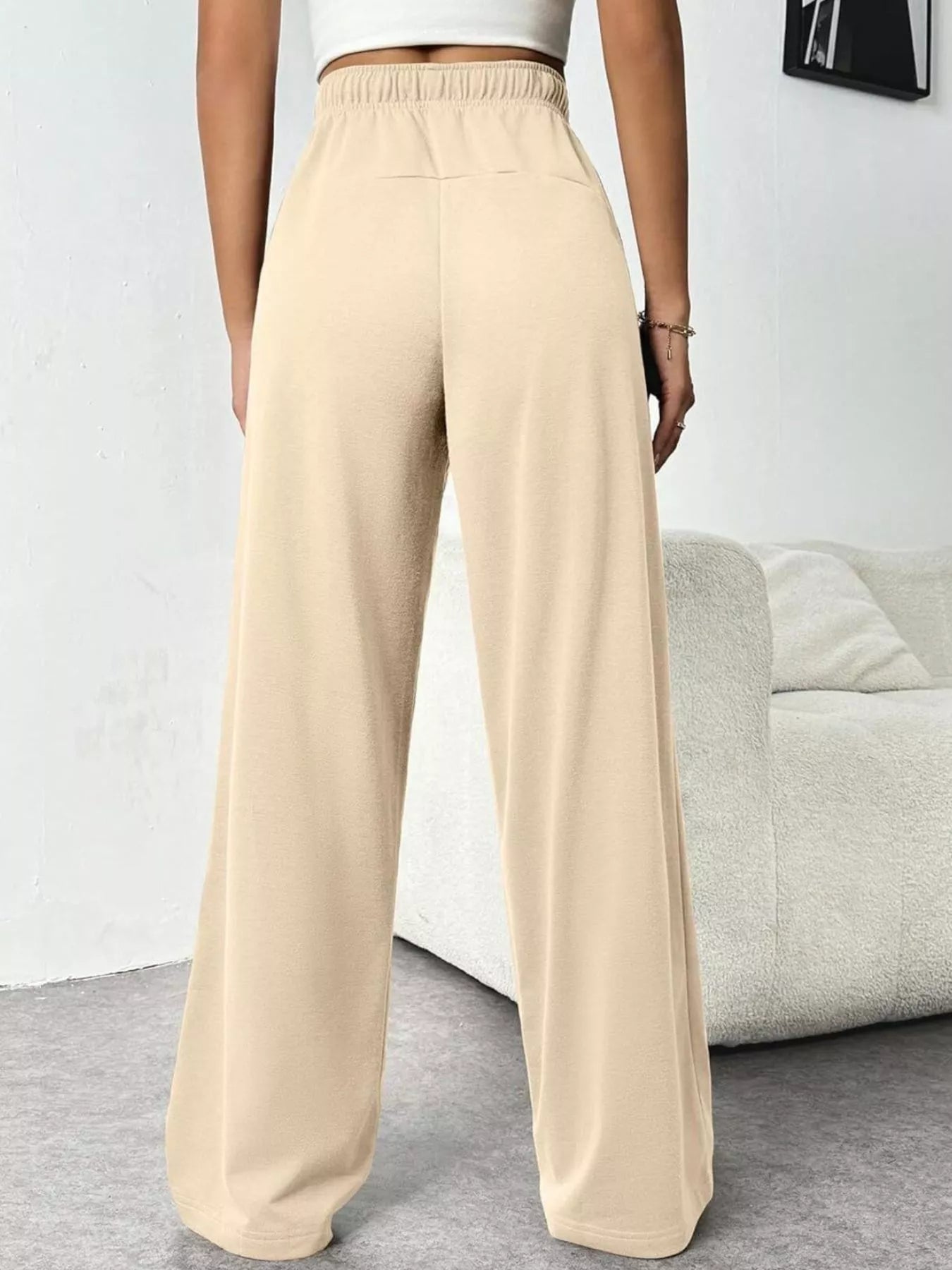 Pantalones de Pierna Ancha con Cuerda para un Estilo Sin Esfuerzo
