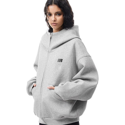 Sudadera con capucha de capa de aire de alto cuello de peso pesado