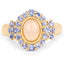 Anillo de cóctel de ópalo etíope y tanzanita chapado en oro amarillo de 14K