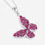 Colgante de mariposa de rubí genuino de 4.72 quilates en plata esterlina