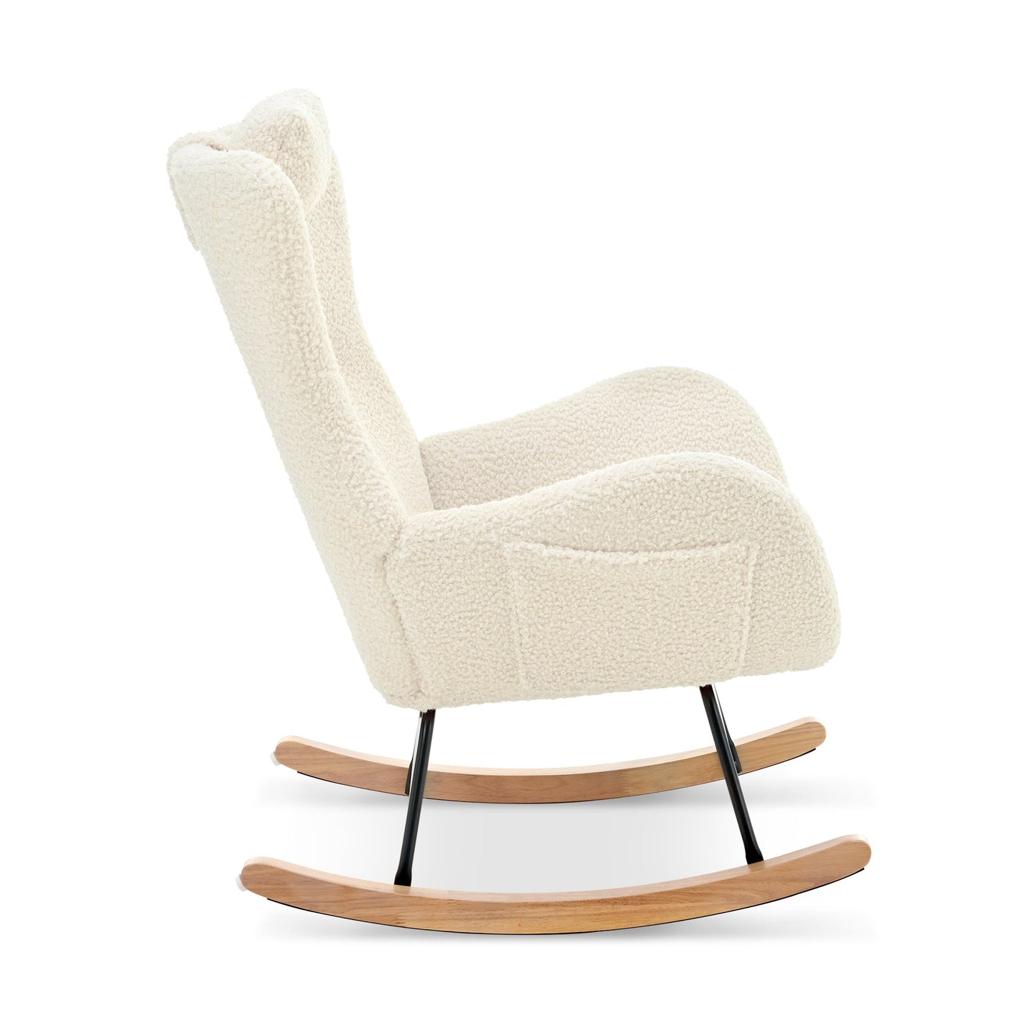 Rocking Chair - with rubber leg and cashmere fabric suitable for living room and bedroom - Korvel