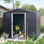 8ft x 6ft Outdoor Metal Storage Shed with Floor Base Black - Korvel