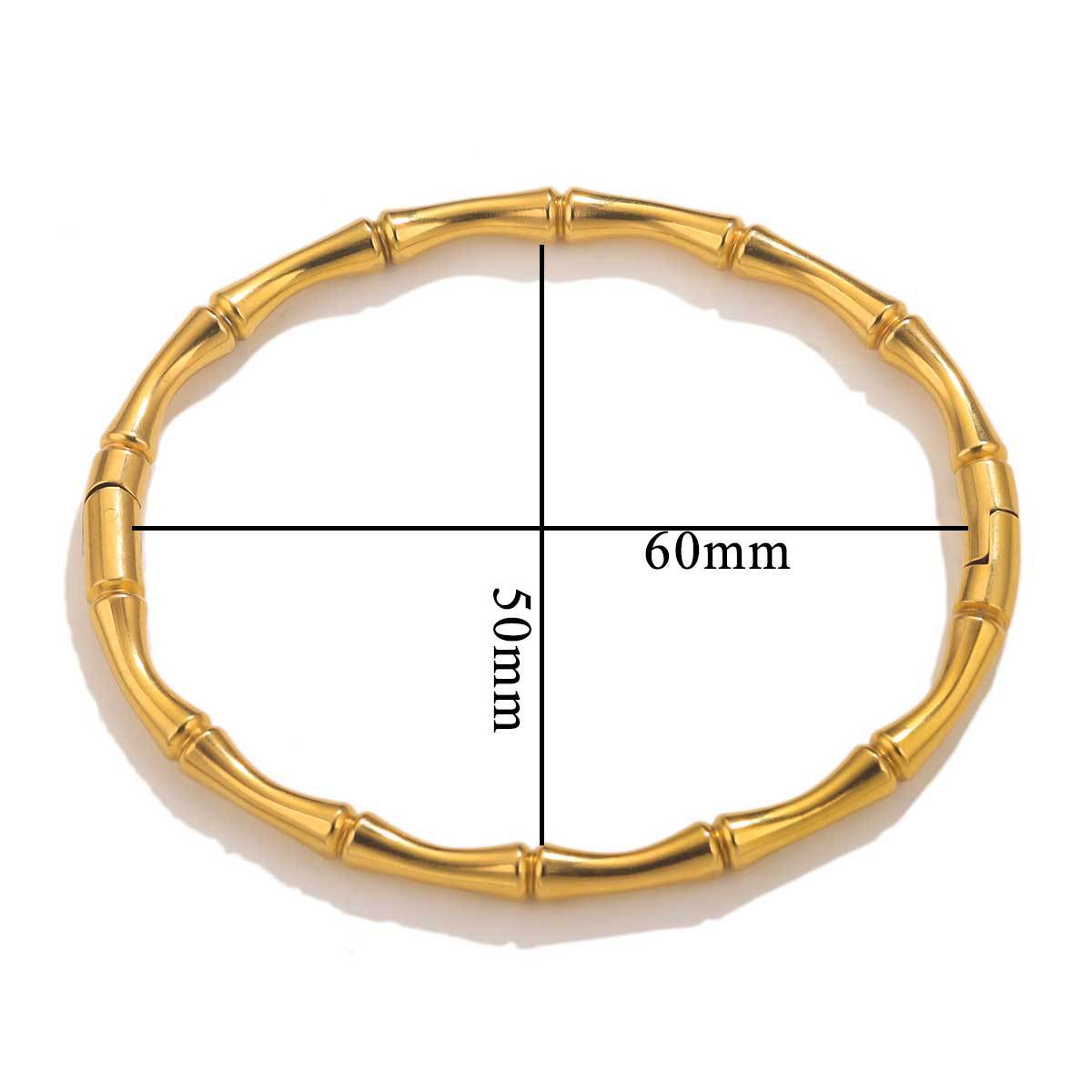 Fashion bamboo titanium steel bracelet female summer niche cold style ins stainless steel retro bamboo jewelry - Korvel