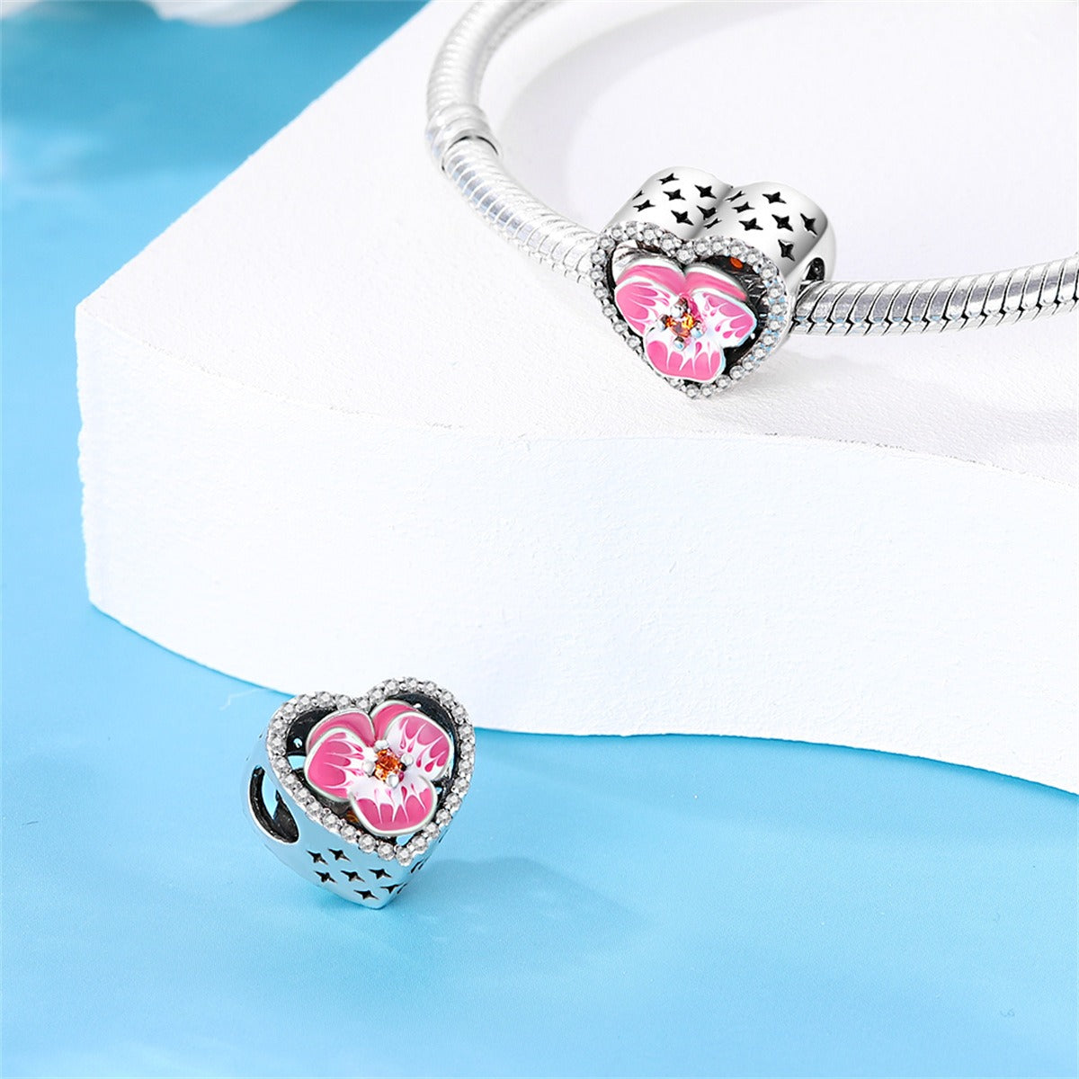 Elegant Butterfly Flower Thread Safety Bead Fixing Clip