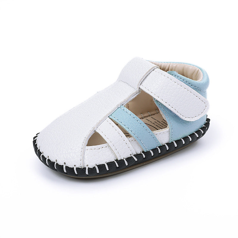 Stitched Baby Sandals with Rubber Sole for First Steps
