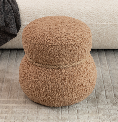 WKJ1Y Light camel snowman stool with plush Grig cushions, playful and cute, suitable for any space - Korvel