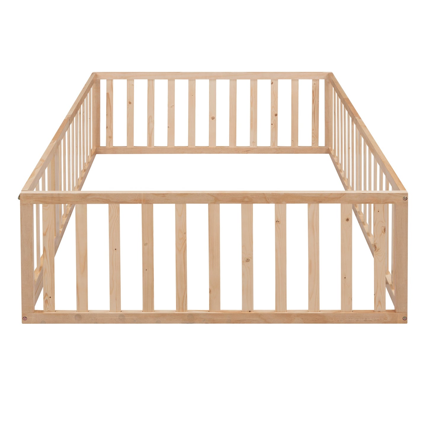 Full Size Wood Daybed Frame with Fence Natural(OLD SKU:WF289662AAM) - Korvel