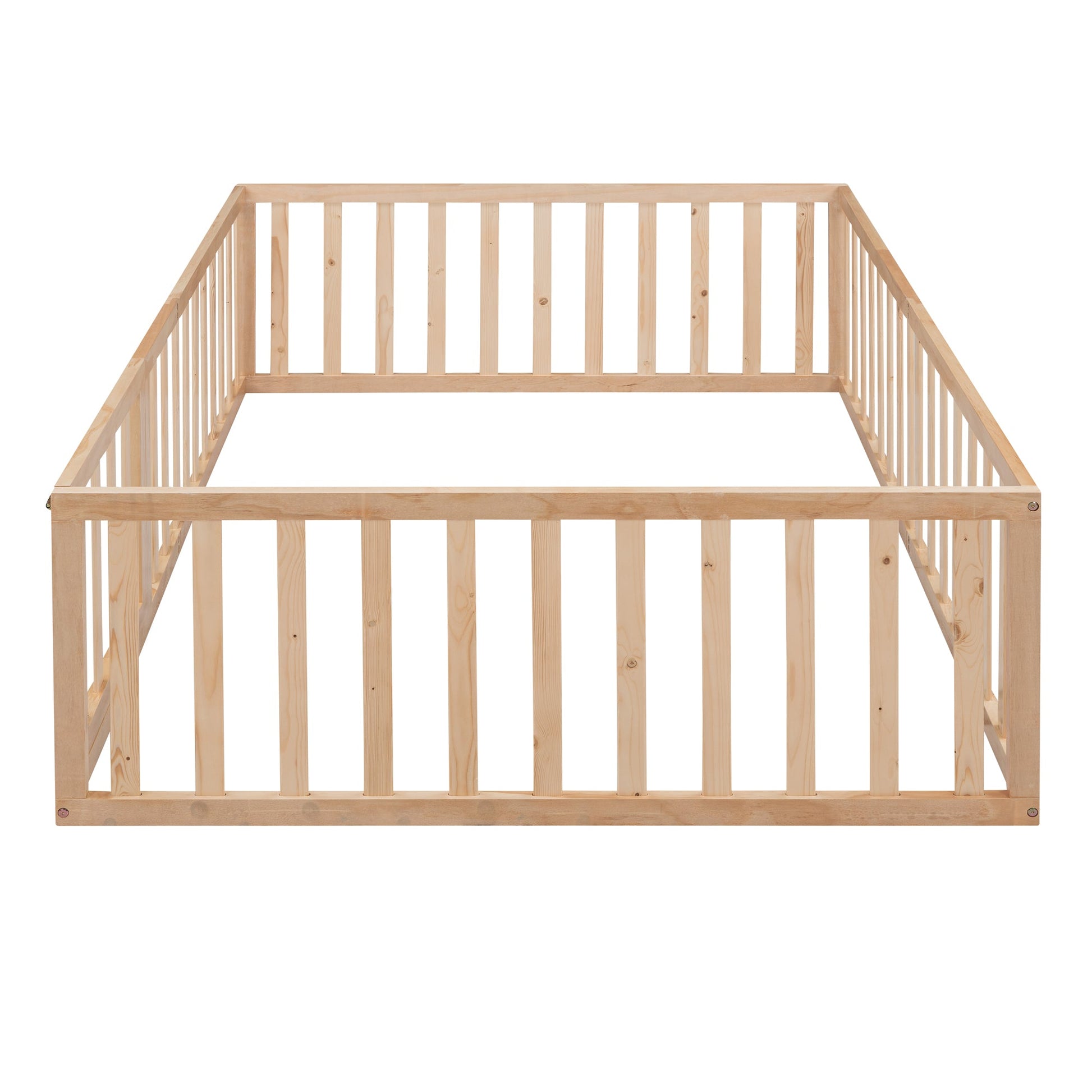 Full Size Wood Daybed Frame with Fence Natural(OLD SKU:WF289662AAM) - Korvel