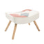 Rocking Chair with ottoman, Mid Century Fabric Rocker Chair with Wood Legs and Patchwork Linen for Livingroom Bedroom - Korvel