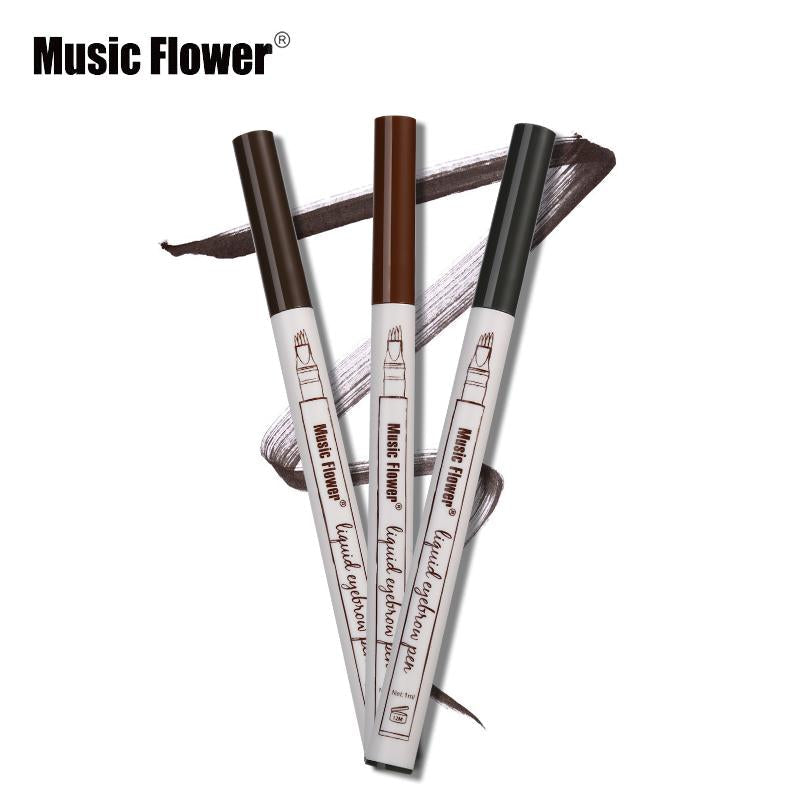 Music Flower Brand Makeup 3 Colors Fine Sketch Liquid Eyebrow Pen Waterproof Tattoo Super Durable Eye Brow - Korvel