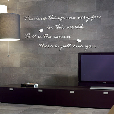 Elegant Acrylic Mirror Surface Wall Sticker - Literary Design
