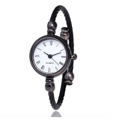 Elegant Women's Quartz Watch with Open Bangle Design