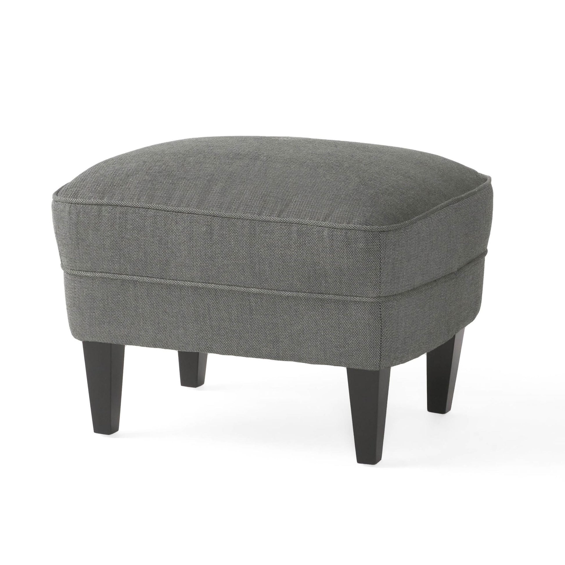 Modern grey fabric club chair and Ottoman set, stylish cushioned armchair, paired with Ottoman style - Korvel
