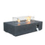 52 Inch Outdoor Concrete Propane gas rectangle Fire Pit table in Dark Gray color - Korvel