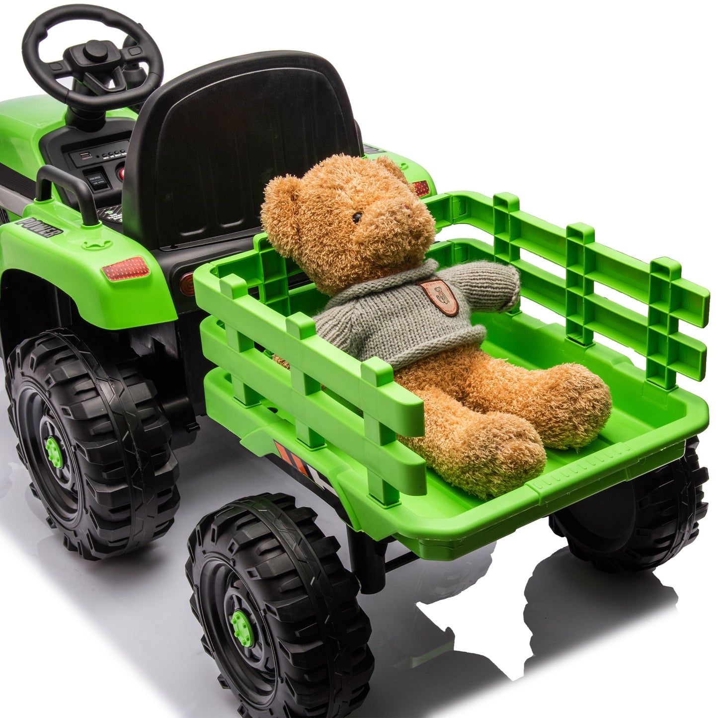 Children's electric tractor toy, powered by 24V battery, 200w * 2 motor 1.86-4.97MPH/remote control three speed adjustable - Korvel