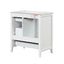 30" Bathroom Vanity with Sink, Bathroom Vanity Cabinet with Three Drawers and Door, Solid Wood and MDF, White - Korvel