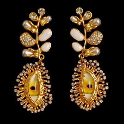Retro Devil's Eye Nose Mouth Earrings Oil Drip for Women Jewelry Heavry Metal 2024 New Europe High Quality Eegant Gifts - Korvel