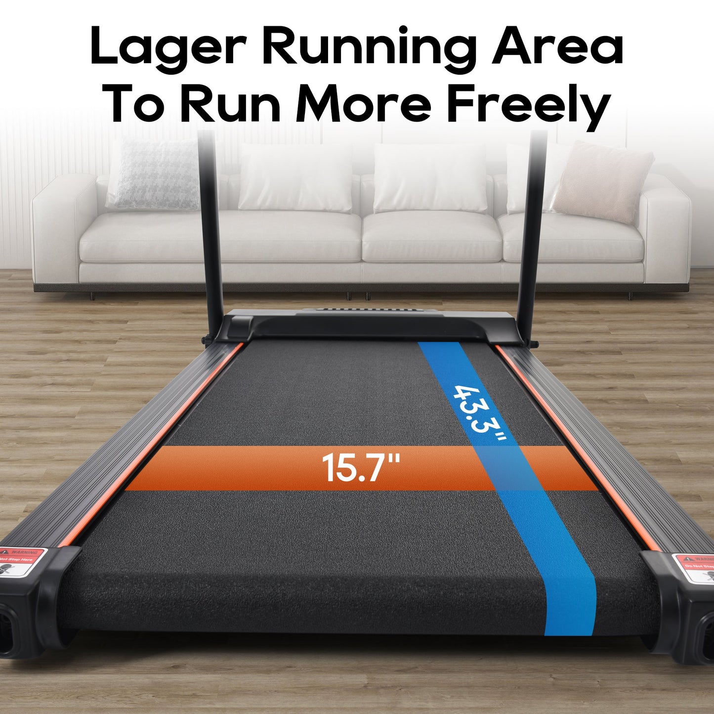 Tapis de course pliable premium pour la maison avec capteur de pouls