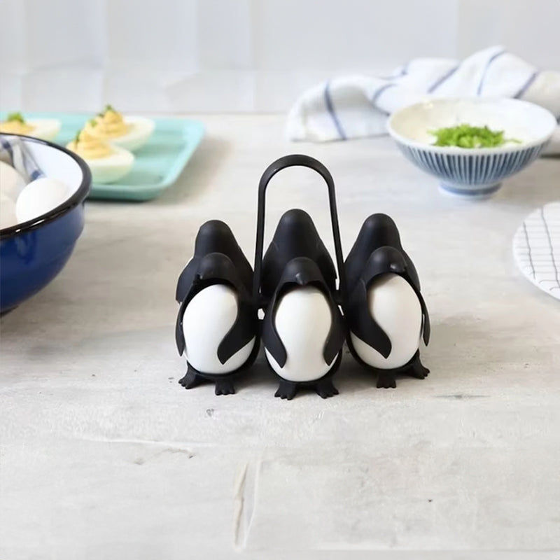 Penguin - Shaped Egg Cooker   Multifunctional Egg Cooker & Fridge Storage Holder - Korvel