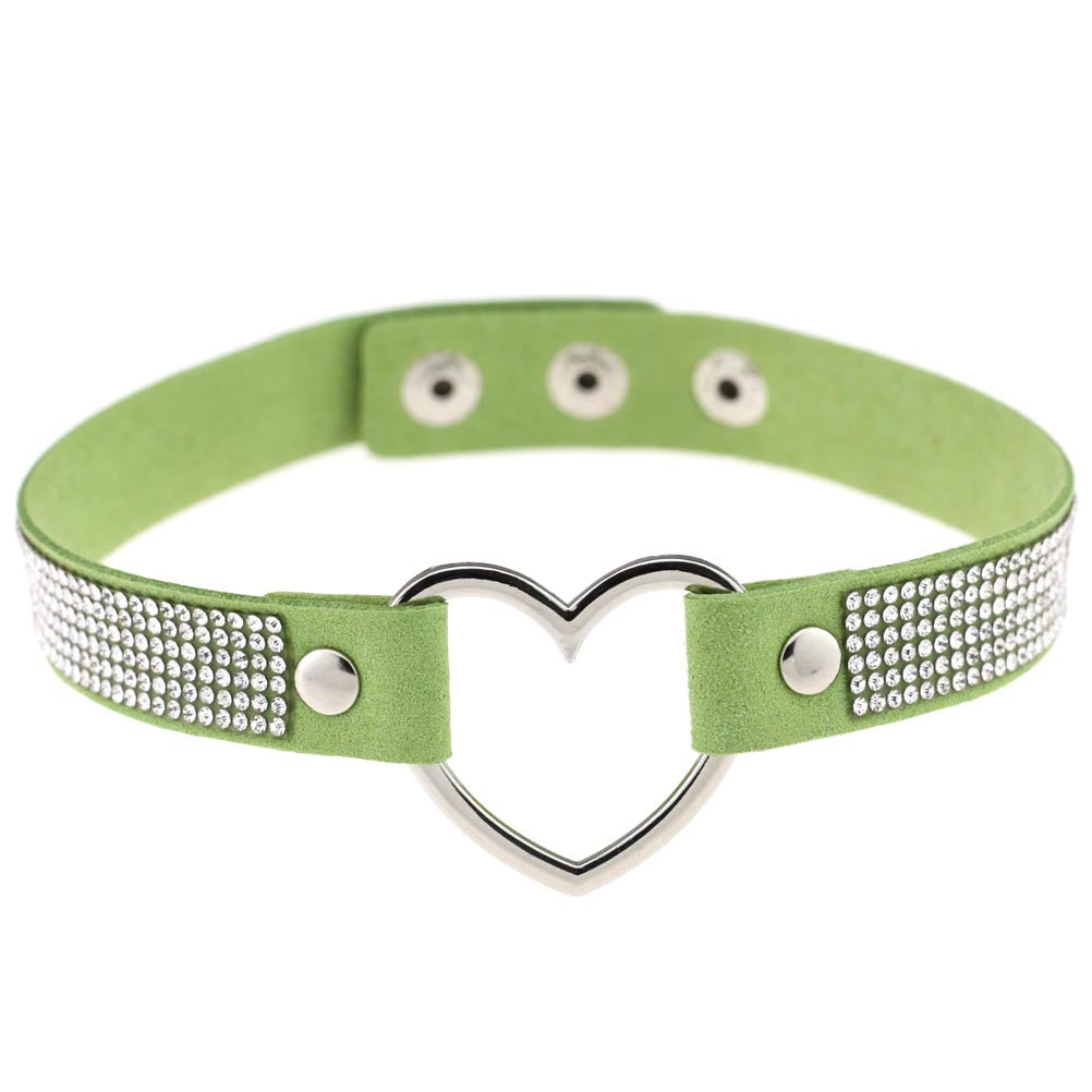 Collar de Rhinestone en Forma de Corazón Harajuku