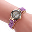 New small dial with diamond inlay Women's woven rope watch Women's creative fashion retractable rope quartz watch - Korvel