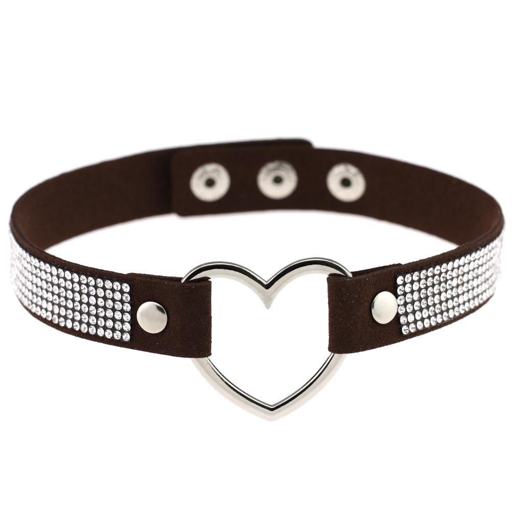 Collar de Rhinestone en Forma de Corazón Harajuku