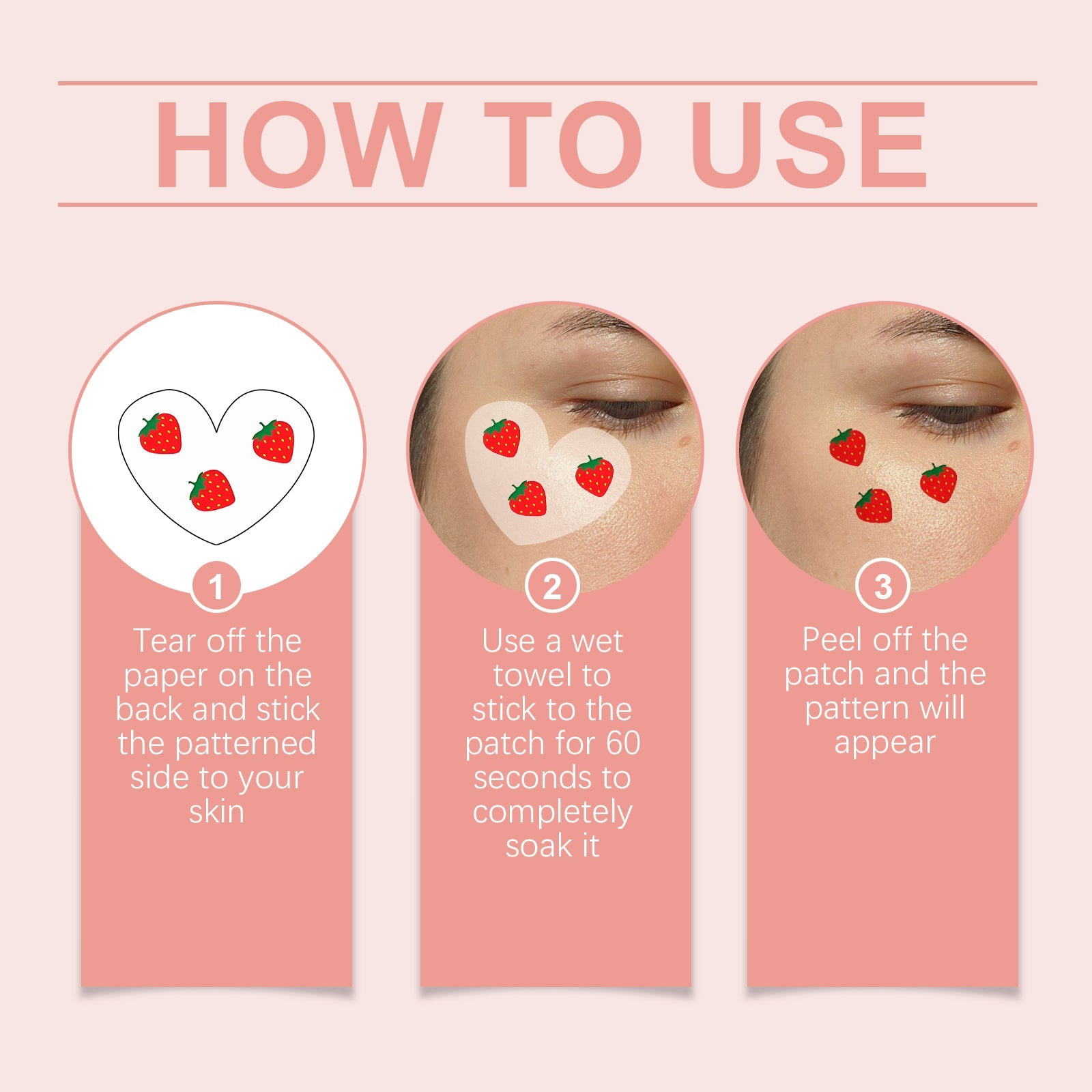Strawberry Makeup Patch Pie Eye Makeup Patch Face Embellishment Patch Face Embellishment Strawberry Sticker - Korvel