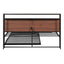 Cama de Plataforma de Metal Tamaño Queen con Trundle y Puertos USB - Negro