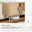 Vine TV stand with 2 cabinets and 2 open shelves, suitable for TVs under 80 inches, with solid wood legs for TV cabinets - Korvel