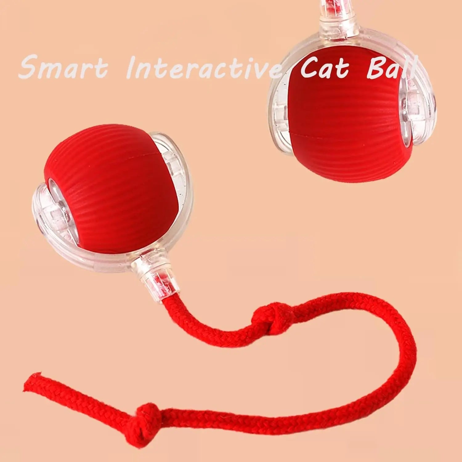 Bite resistant automatic cat teasing ball cat toy ball self fun and stress relieving tool with rope pet supplies jumping ball - Korvel