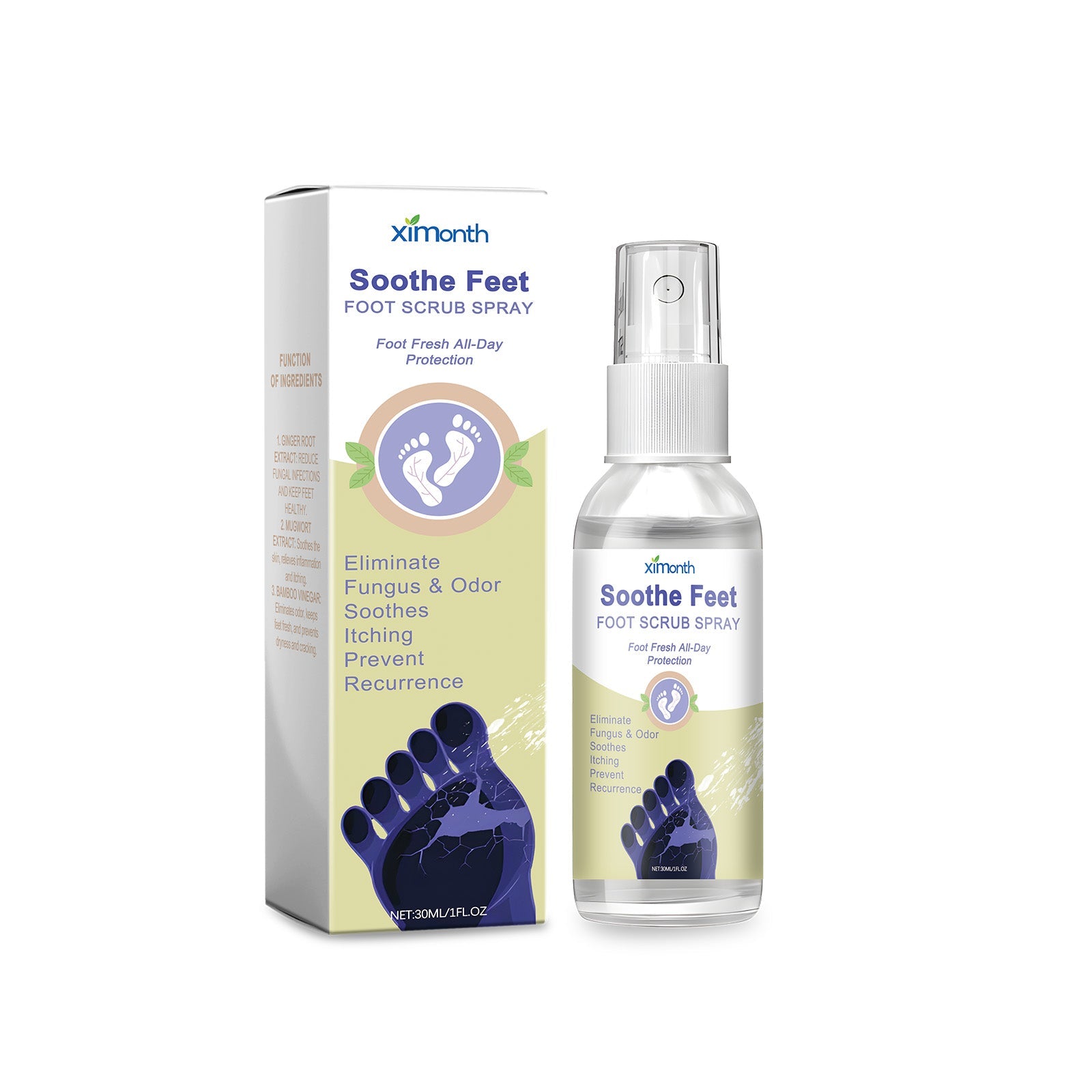 Foot Repair Spray Relieves Dryness, Peeling, Itchy Feet, Removes Dead Skin, Calluses, Moisturizes And Removes Odors - Korvel
