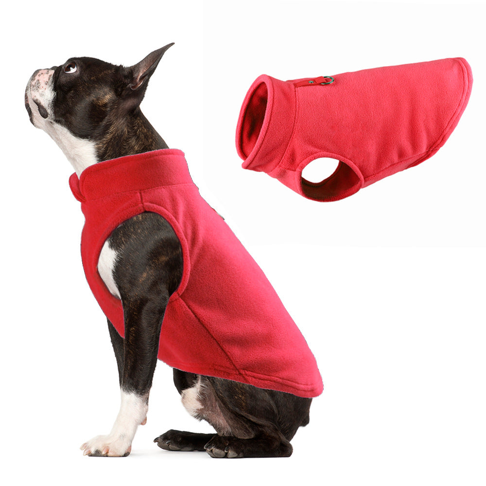 Dog clothing thickened solid color fleece pet dog supplies - Korvel