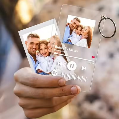 Personalized Acrylic Music Card Keychain