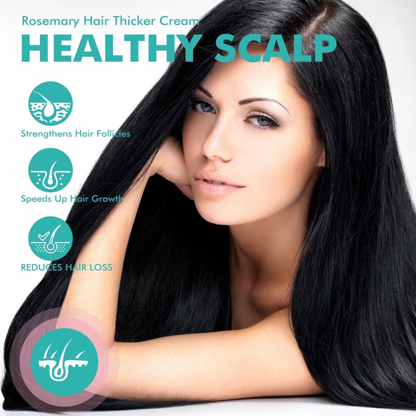 Crema para el Cuidado del Cabello con Romero para Reparación Intensiva y Alisado