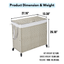 Premium Laundry Hamper with Lid and Wheels - 160L Grey