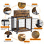 Furniture Style Dog Crate Side Table on Wheels with Double Doors and Lift Top. Rustic Brown, 31.50'' W x 22.05'' D x 25'' H. - Korvel