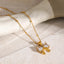 Collier en Zircon en Plaqué Or avec Nœud Élégant