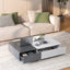 Modern style black and white coffee table with two storage spaces - Korvel