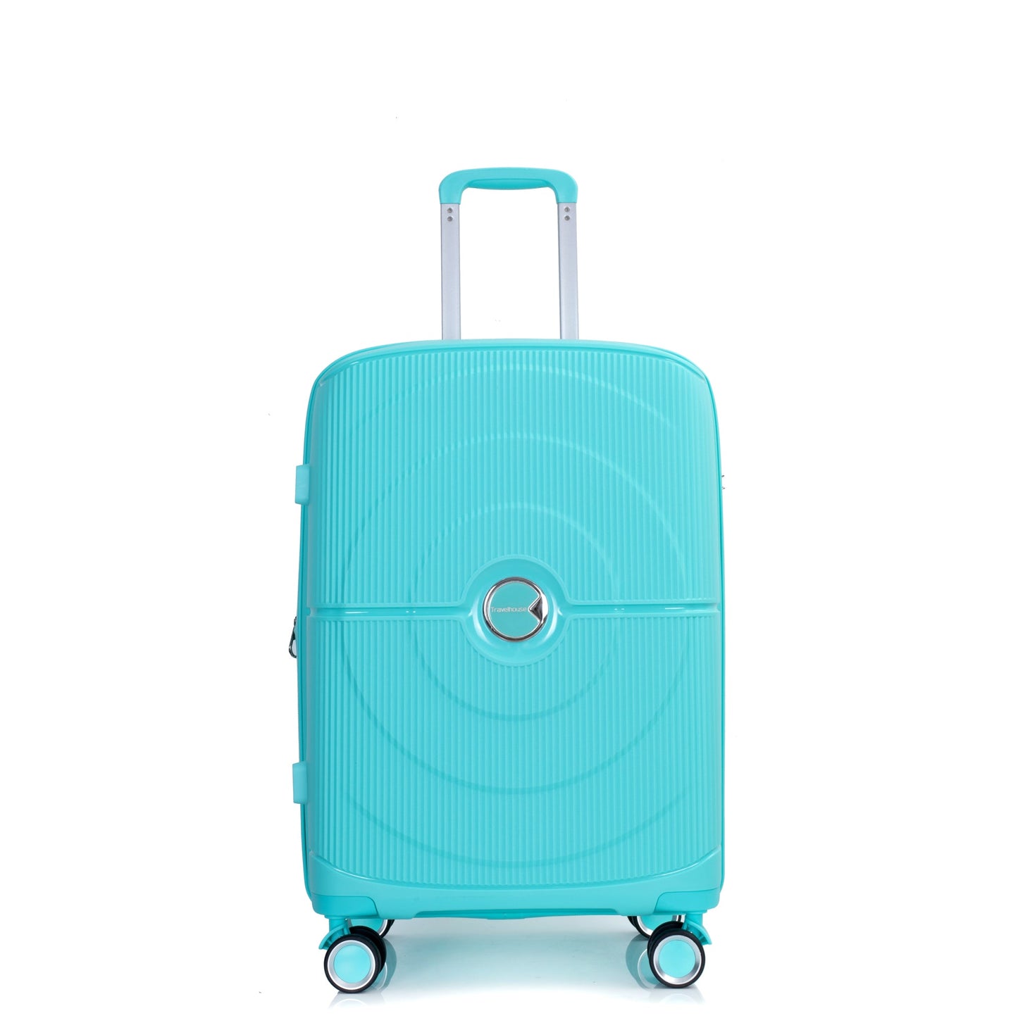 Expandable Hardshell Suitcase Double Spinner Wheels PP Luggage Sets Lightweight Durable 3-Piece Set (20/24/28) , Lake Blue - Korvel