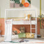 Twin over Twin House Bunk Bed with Ladder and Slide,White - Korvel