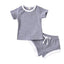 2020 Toddler Baby Boys Girls Summer Clothing Newborn Kids Baby Girls Ribbed Knitted Short Sleeve T-shirts+Shorts Tracksuits Sets - Korvel