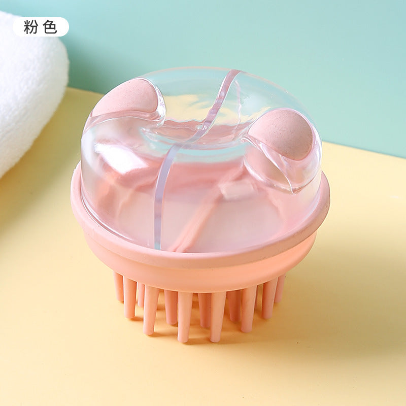 Hair Wash Comb Clear Brush Fluid Press Scalp Massage Bath Cleaning Shower Brush Home Shampoo Scrubber - Korvel