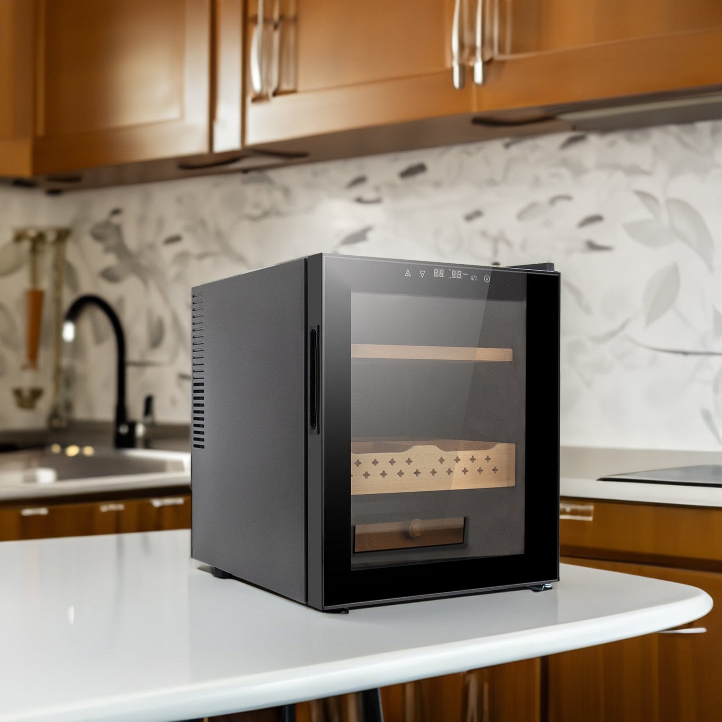 50L Cigar Humidors with 3-IN-1 Cooling, Heating & Humidity Control, 250 Counts Capacity Cigar Humidor Humidifiers with Constant Temperature Controller - Korvel