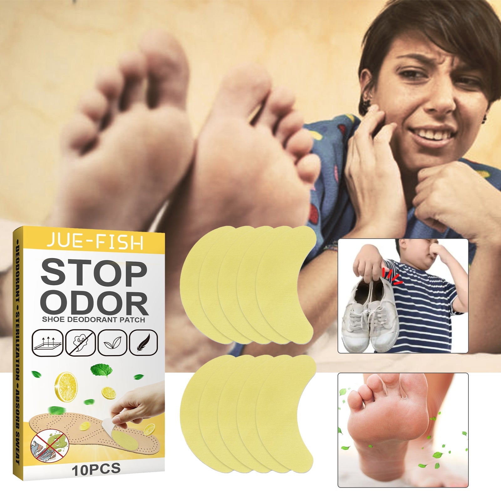 Deodorant Stickers For Shoes, Fresh, Remove Odor And Prevent Foot Odor Foot Sweat Sports Shoes Smelly Insole Sticker - Korvel