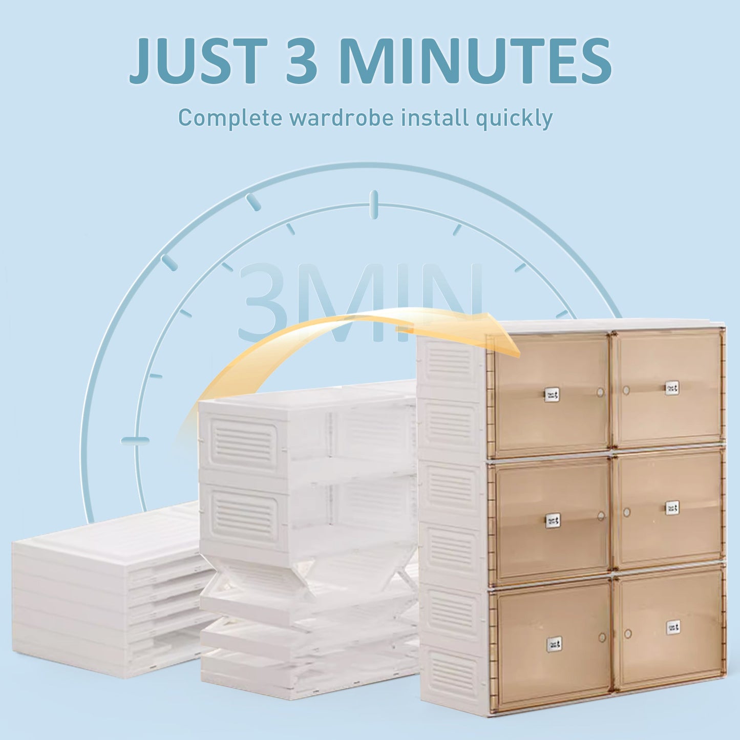 Portable Shoe cabinet Living Room,Stackable Storage Organizer Cabinet with Doors and Shelves,Shoe Box for Closet - Korvel